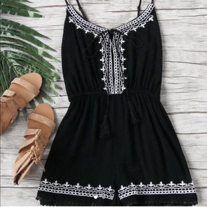 Shein Black Tribal Print Romper